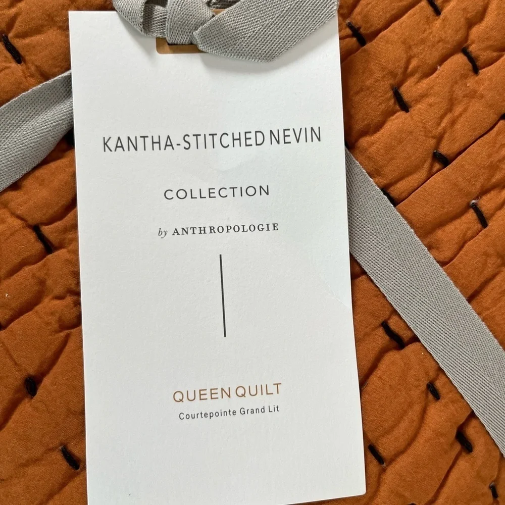 Anthropologie Kantha-Stitched Nevin Quilt Size Queen NWT